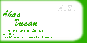 akos dusan business card